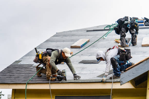 Professional Gutter Installation technician working in Plummer, MN